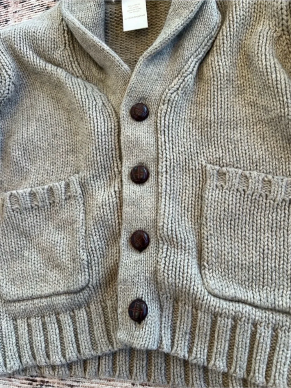 Janie and jack baby boy knit grandpa cardigan 12-18 months